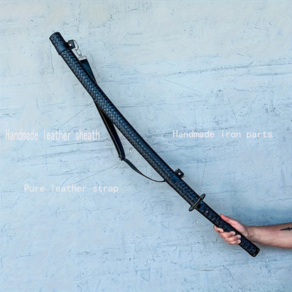 Obsidian Katana · Leather Scabbard Full Tang (105cm)