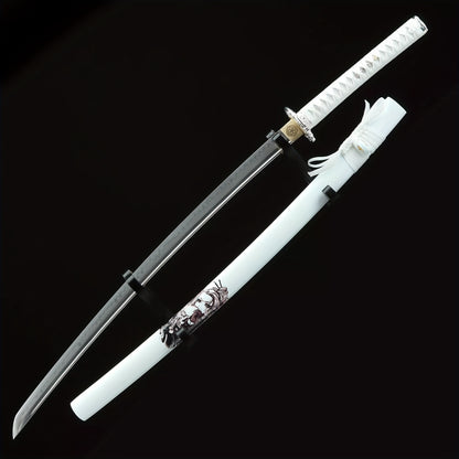 Valkyrie · T10 Clay Tempered Katana · White Dragon Scabbard (41in)