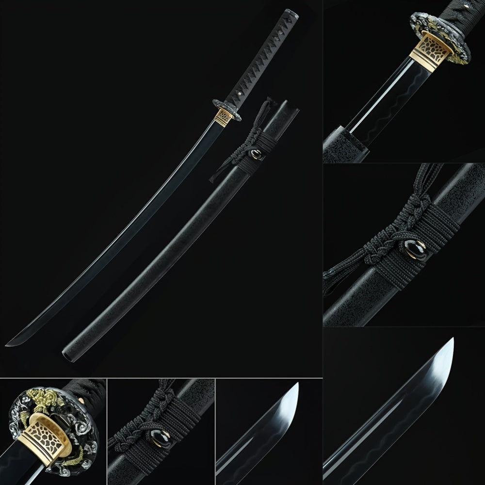 T10 Clay Tempered Katana with Real Hamon – Handmade Full Tang Sword