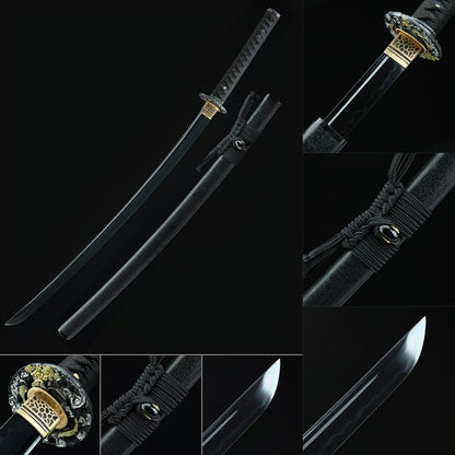 T10 Clay Tempered Katana with Real Hamon – Handmade Full Tang Sword