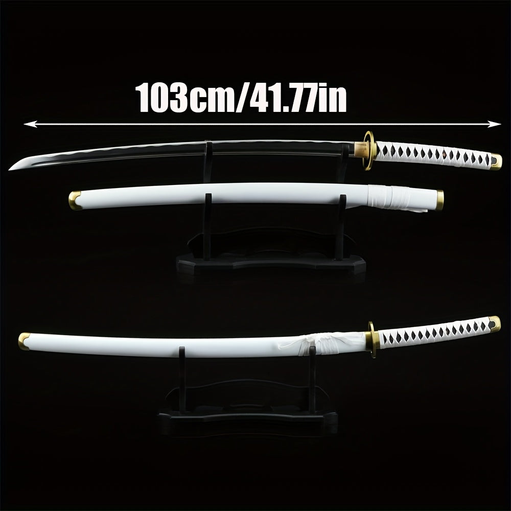White Katana · Round Gold Tsuba Full Tang (103cm)