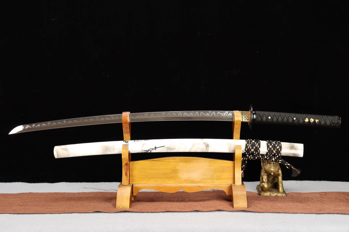 103cm/40.55 inch Authentic hand-forged T10 steel burnt blade samurai sword - Miyamoto