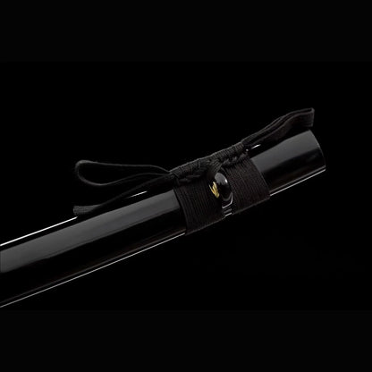 Dragon Plum Katana with Real Hamon | Full Tang Twist Damascus Steel Gold Silver Gilded Copper Fittings Lacquered Wood Scabbard 102cm