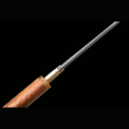 Golden Phoebe Wood Shichimai Tanto with Real Hamon | Full Tang 7-Piece Laminated Steel 50cm