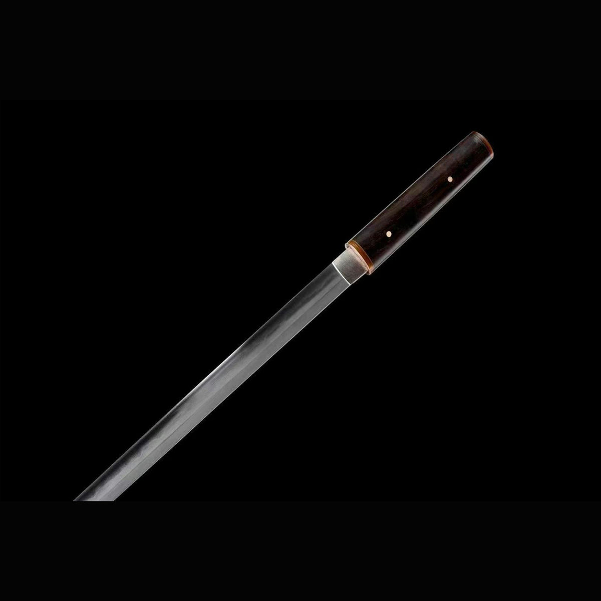 Natural Ebony Wootz Steel Iaido Sword with Real Hamon | Full Tang Natural Horn Accents 99cm