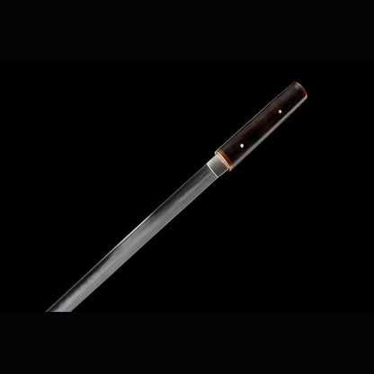 Natural Ebony Wootz Steel Iaido Sword with Real Hamon | Full Tang Natural Horn Accents 99cm
