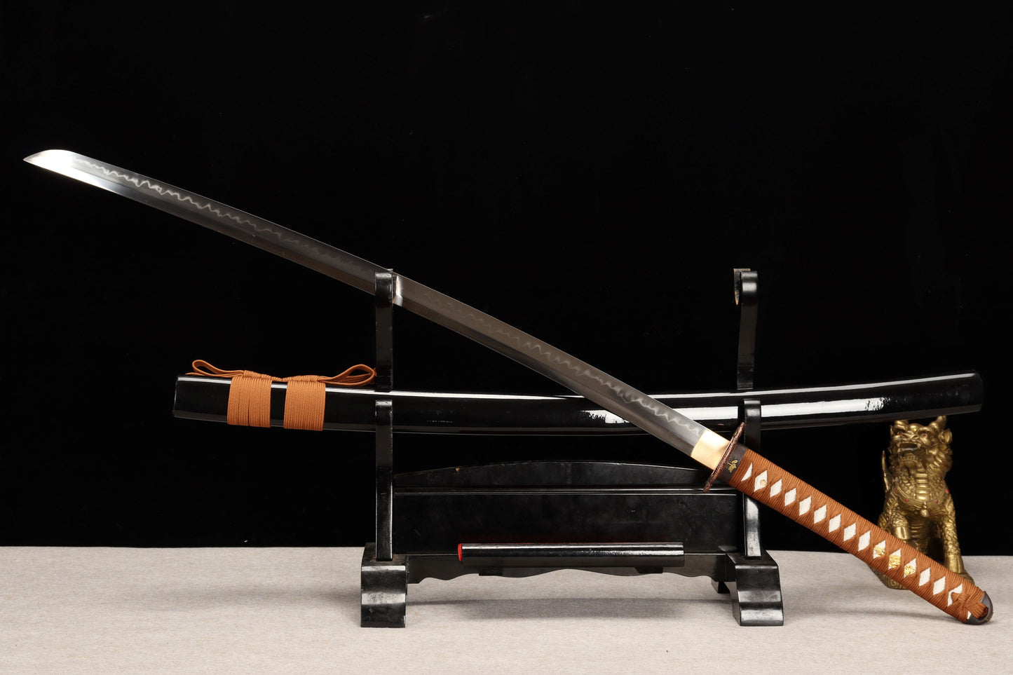 103cm/40.55 inch Authentic hand-forged T10 steel copper-plated gilded silver samurai sword - Zhuying