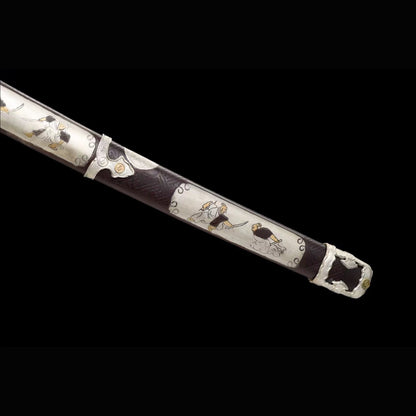Tokugawa Shogunate Tachi | Full Tang Twisted Dense Ladder Damascus Steel All-Copper Scabbard 120cm