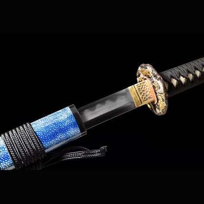 Dragon Scale Pattern Katana with Real Hamon | Full Tang Pattern Welded Damascus Steel Hand-Polished 103cm