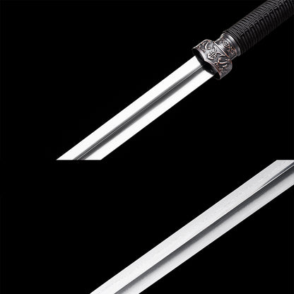 Handcrafted Full Tang Chinese Sword  Two-handed Sword Wolong With Patterned Steel Blade