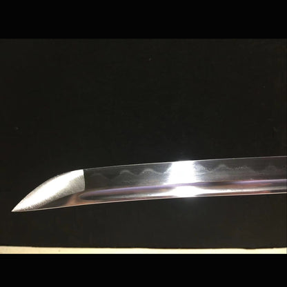 Chrysanthemum Tachi with Real Hamon | Full Tang Folded Damascus Steel Pure Copper Fittings Black Ebony Scabbard 100cm