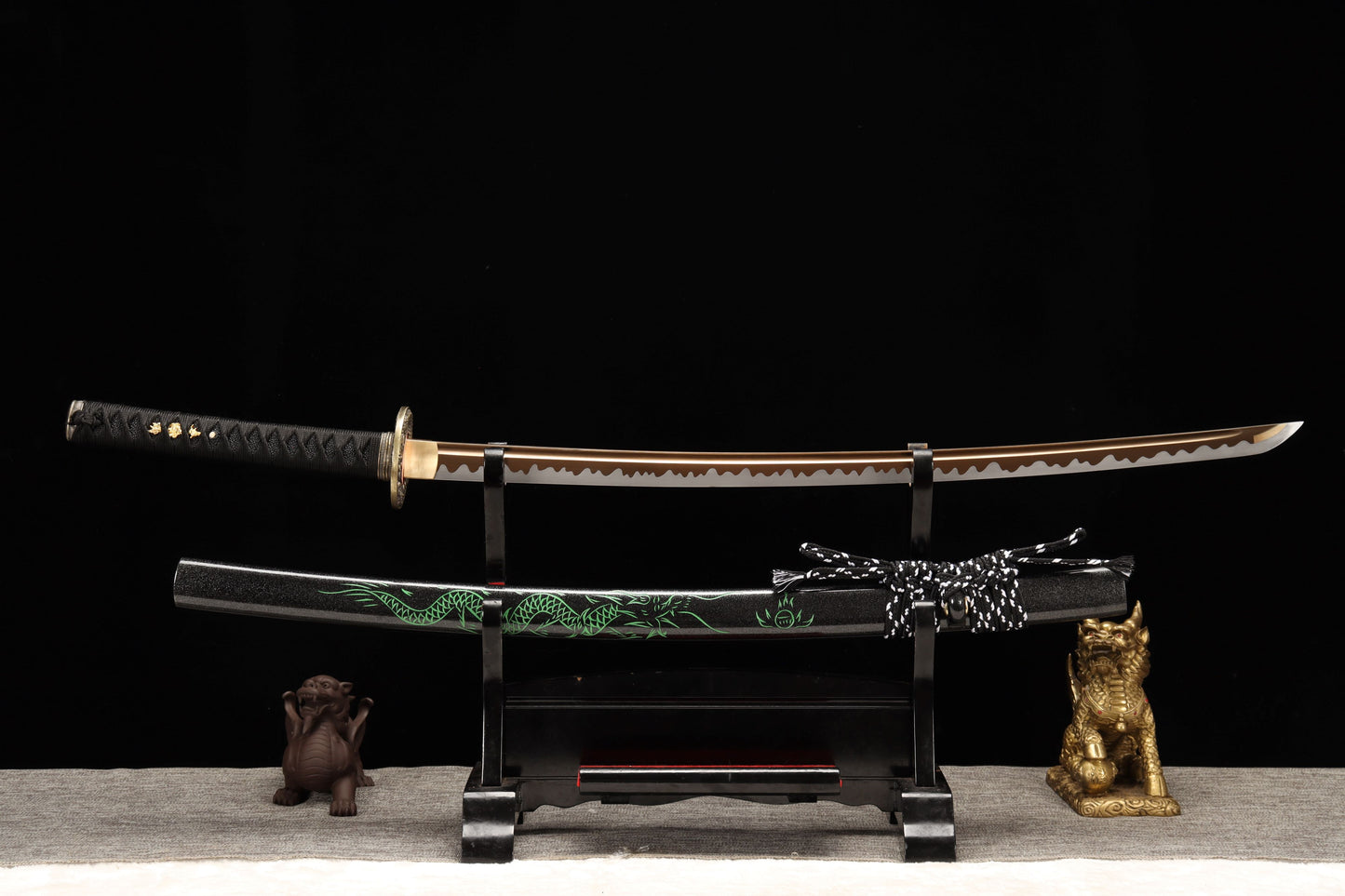 103cm/40.55 inch authentic hand-forged high manganese steel roasted gold grinding high-performance copper-clad samurai sword Xunlong