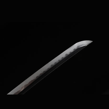 Tamahagane Choji Katana with Real Hamon | Full Tang 18-Stage Polished Black Urushi Scabbard 102cm
