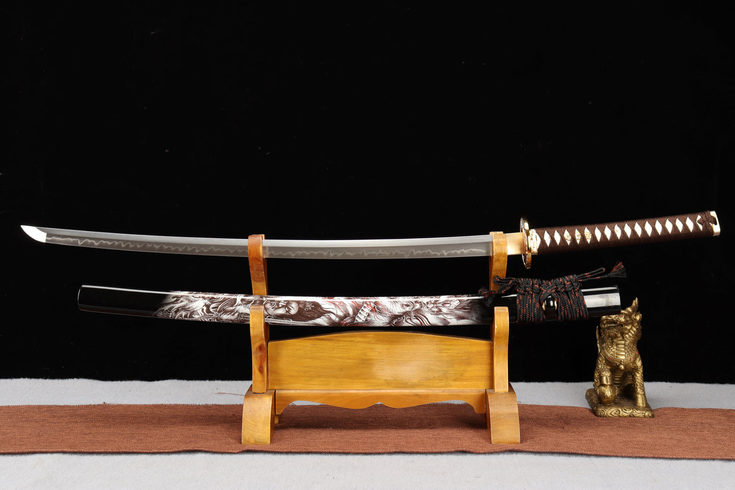 103cm/40.55 inch authentic hand-forged T10 steel burnt blade copper-clad samurai sword - Ba Dao