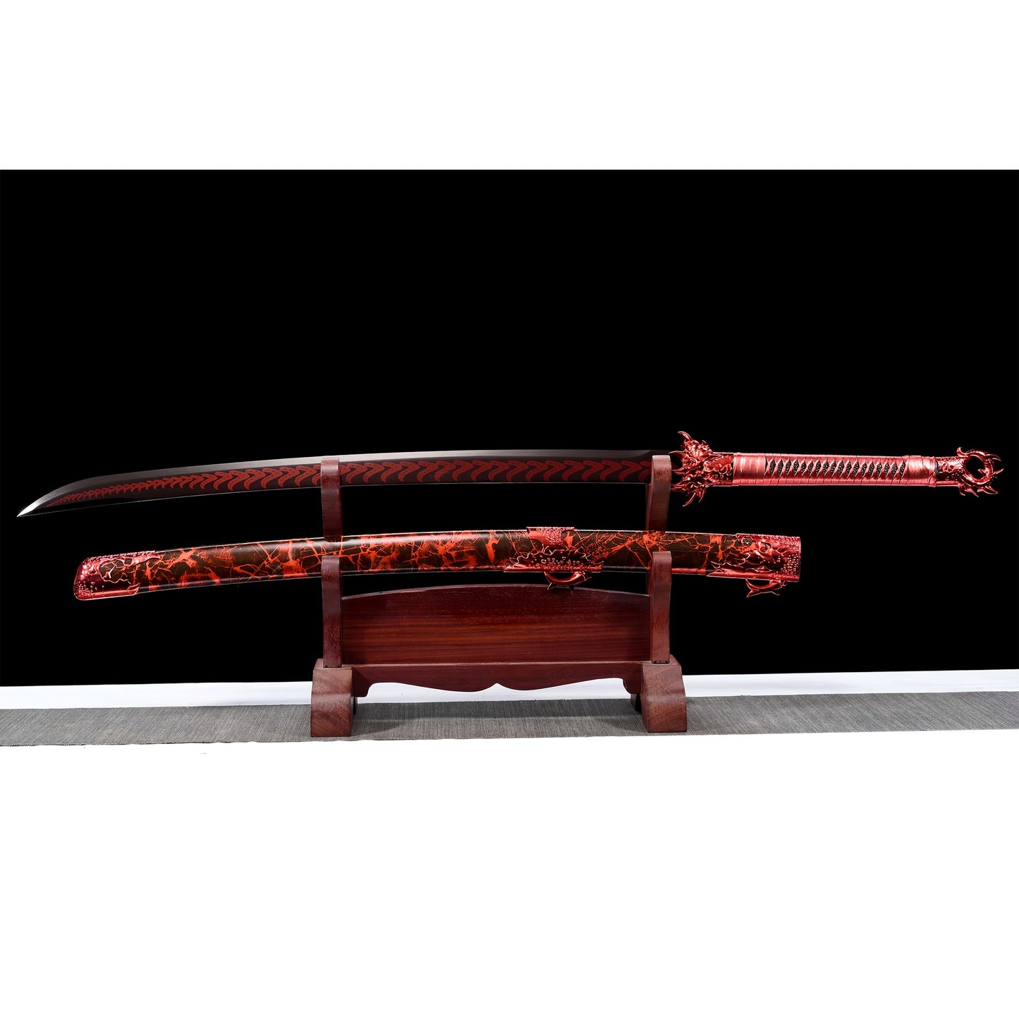 Red Demon Katana · Dragon Tsuba Full Tang (113cm)