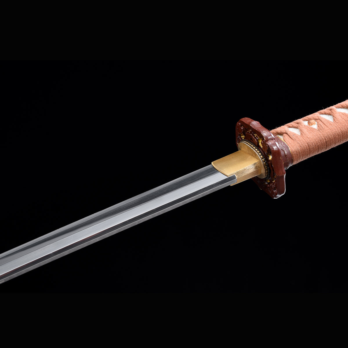 Imperial Officer Tachi with Real Hamon | Full Tang 1095 Steel Lacquered Steel Scabbard 103cm