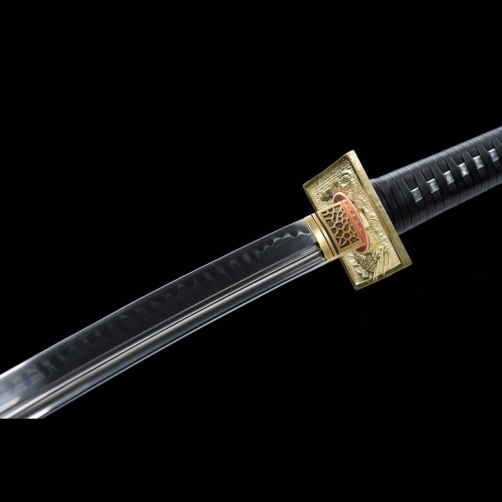 Sakura Zan Katana with Real Hamon | Full Tang Clay Tempered Five-Piece Laminated Steel Genuine Ray Skin Scabbard 105cm