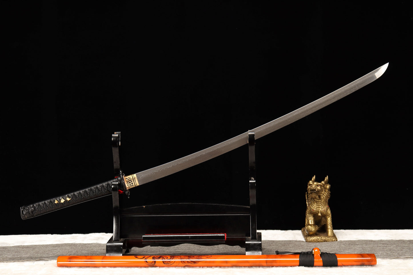 103cm/40.55 inch authentic hand-forged patterned steel high-performance samurai sword, a sword dragon warrior