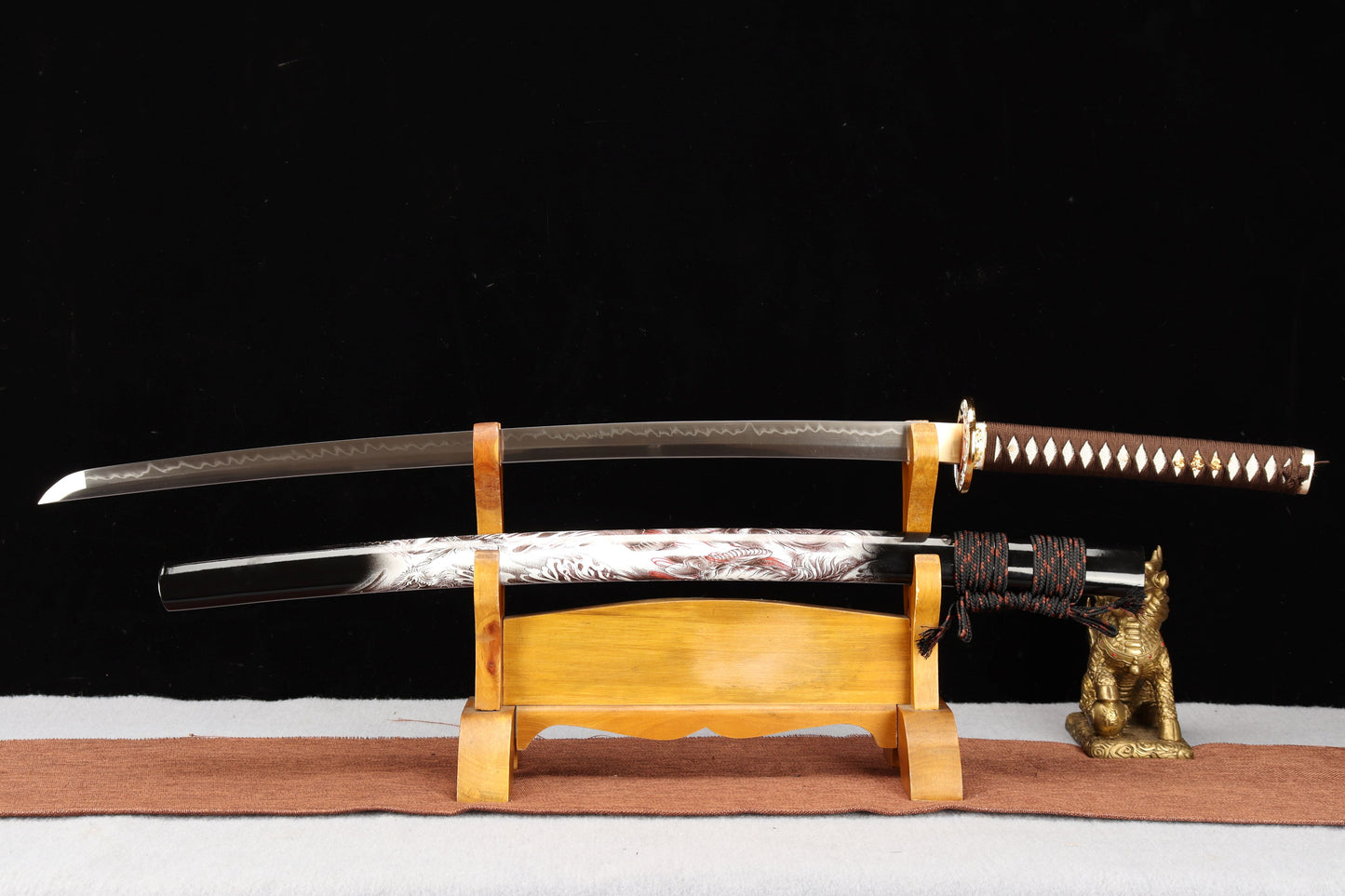 103cm/40.55 inch authentic hand-forged T10 steel burnt blade copper-clad samurai sword - Ba Dao