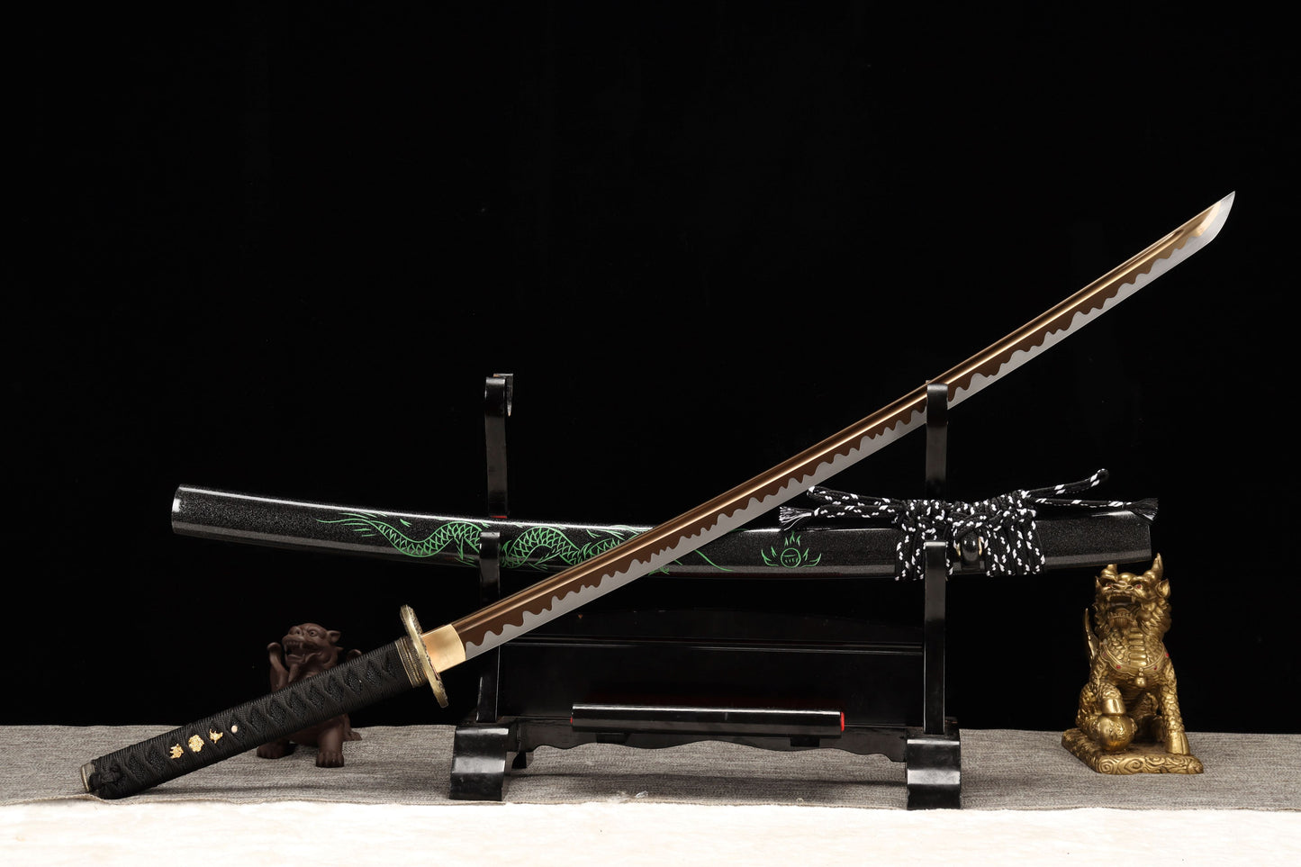 103cm/40.55 inch authentic hand-forged high manganese steel roasted gold grinding high-performance copper-clad samurai sword Xunlong