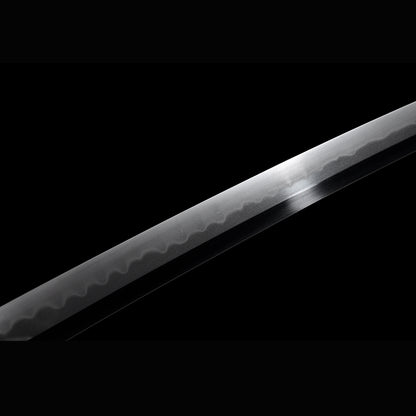 Tamahagane Choji Katana with Real Hamon | Full Tang 18-Stage Polished Black Urushi Scabbard 102cm
