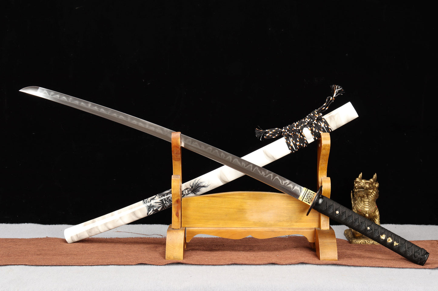 103cm/40.55 inch Authentic hand-forged T10 steel burnt blade samurai sword - Miyamoto