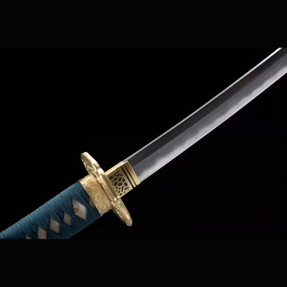 Chivalrous Knight Tachi with Real Hamon | Full Tang Clay Tempered Folded Pattern Steel Hand-Lacquered Scabbard 103cm