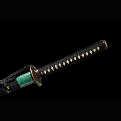 Roaring Tiger Sanmai Katana with Real Hamon | Full Tang Laminated Steel Pearl Rayskin Scabbard 103cm