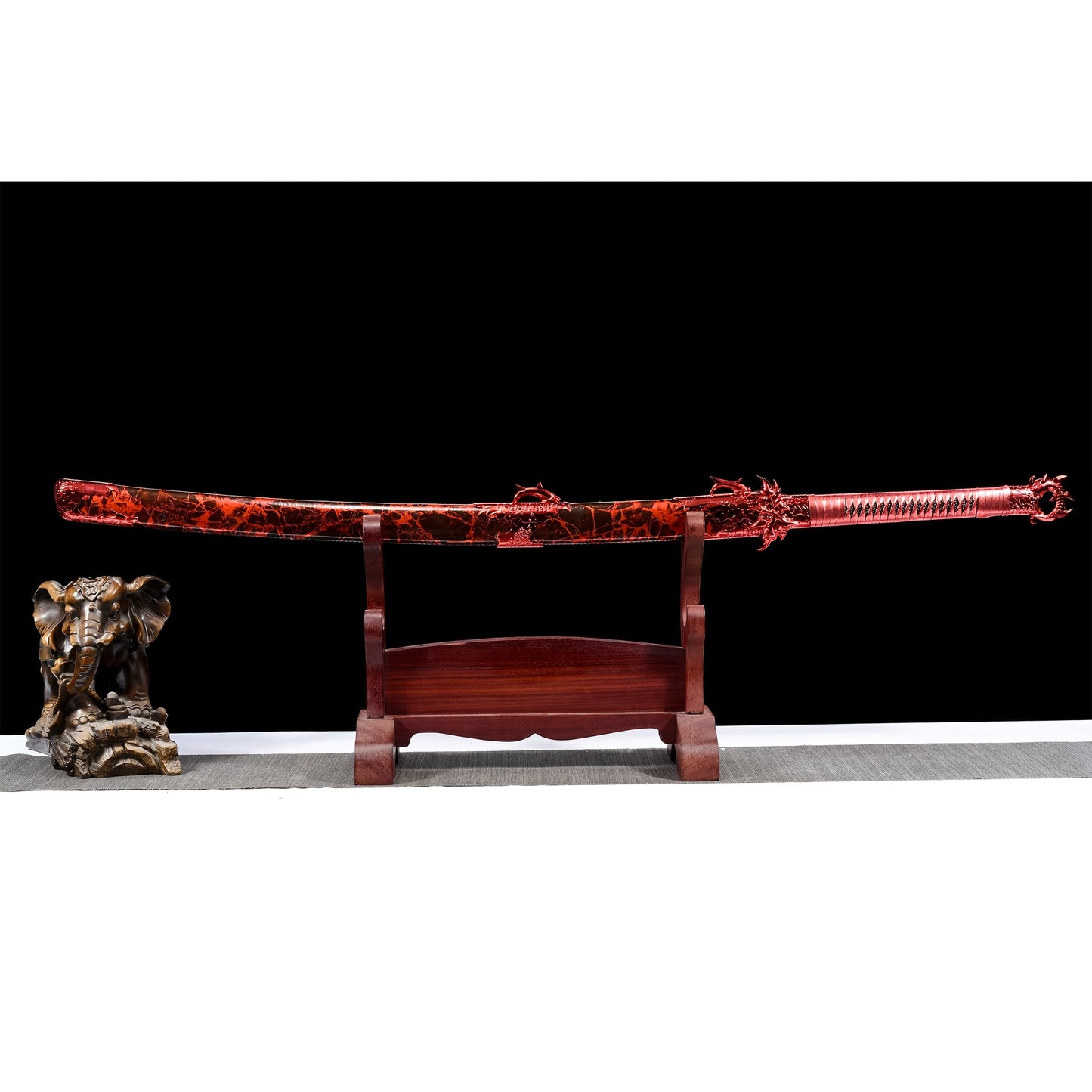 Red Demon Katana · Dragon Tsuba Full Tang (113cm)