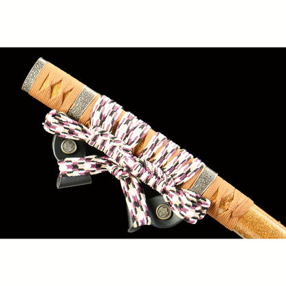T10 Clay Tempered Tachi · Gold Lacquer Scabbard (103cm)
