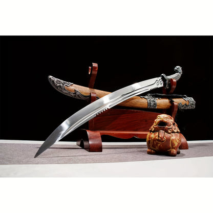 Moyu Tang Dao · Dragon Head Pommel Natural Wood Scabbard (106.5cm)