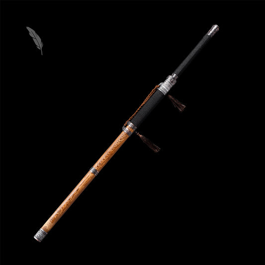 Handcrafted Full Tang Chinese Sword  Two-handed Sword Wolong With Patterned Steel Blade