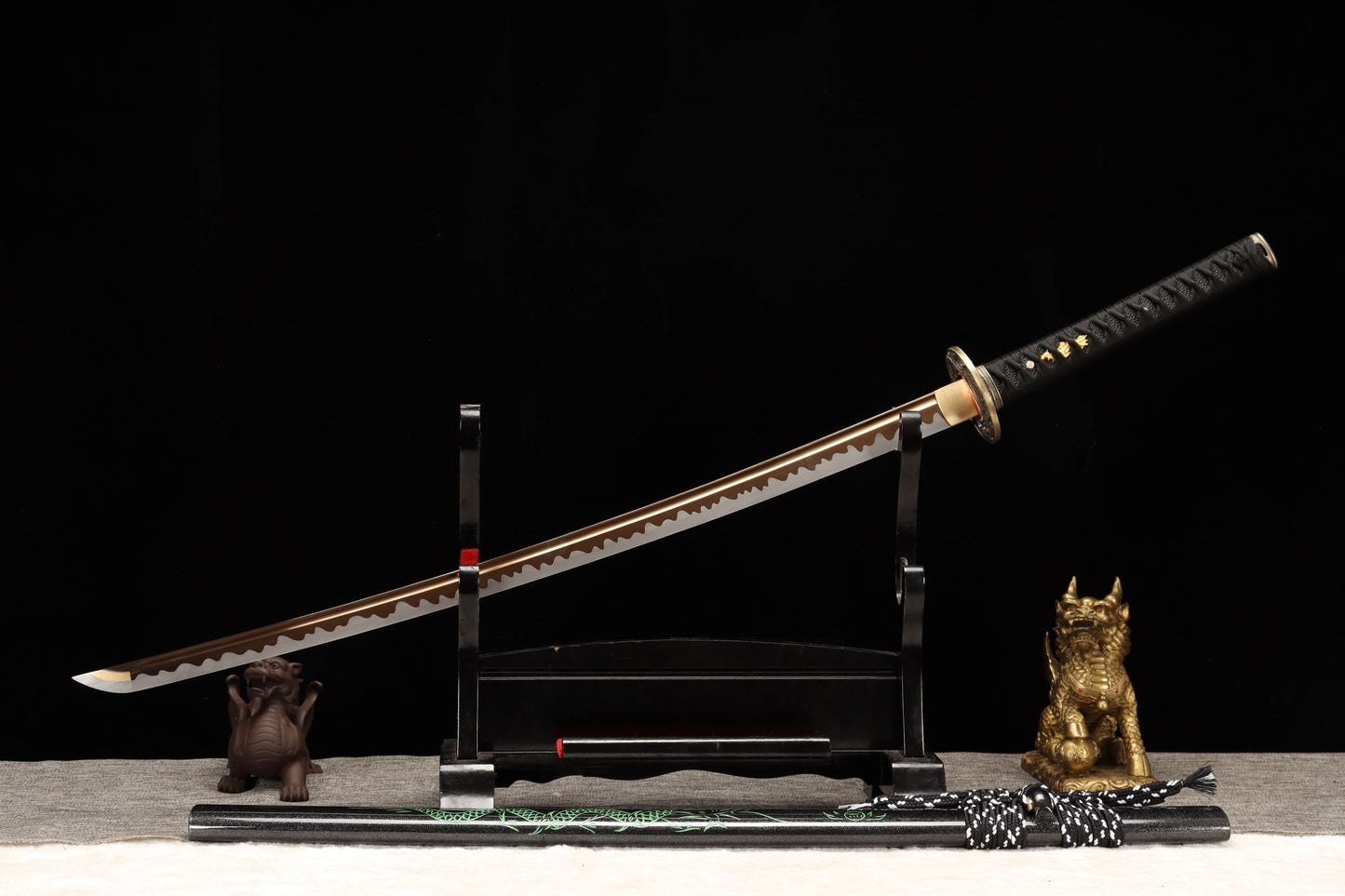 103cm/40.55 inch authentic hand-forged high manganese steel roasted gold grinding high-performance copper-clad samurai sword Xunlong