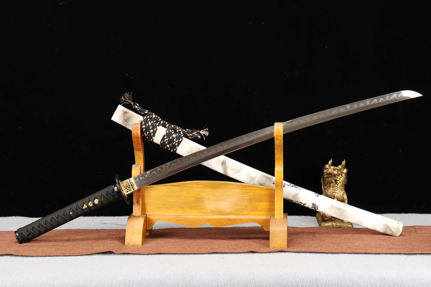 103cm/40.55 inch Authentic hand-forged T10 steel burnt blade samurai sword - Miyamoto