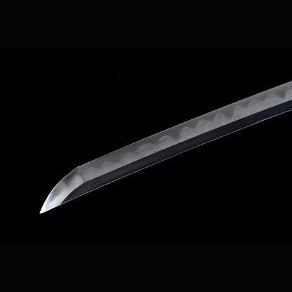 Chivalrous Knight Tachi with Real Hamon | Full Tang Clay Tempered Folded Pattern Steel Hand-Lacquered Scabbard 103cm
