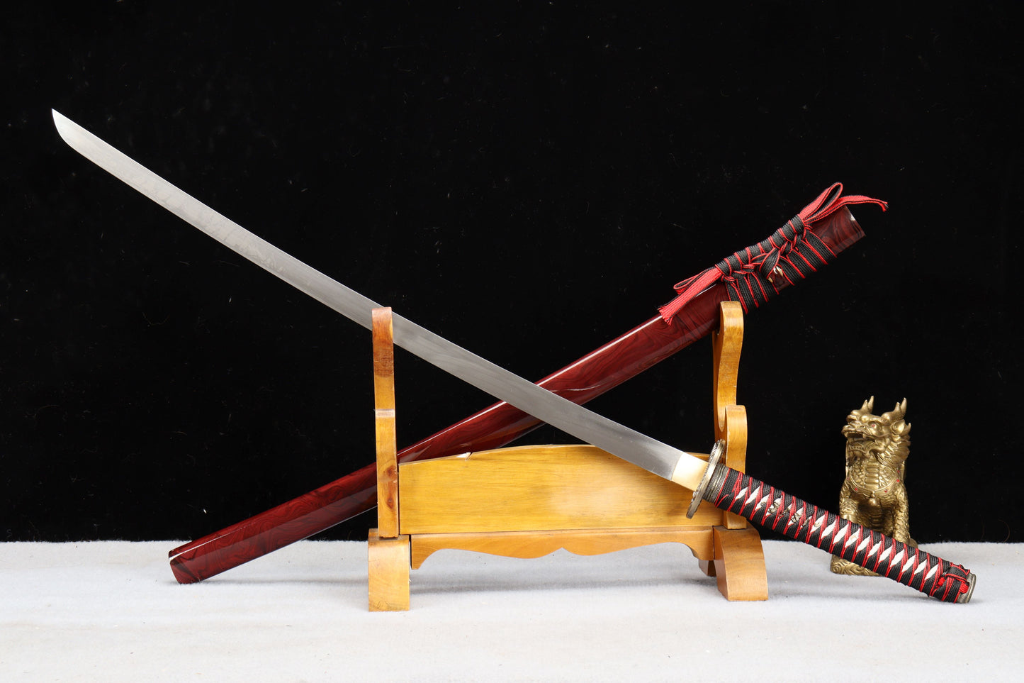 103cm/40.55 inch Authentic hand-forged high manganese steel copper-clad samurai sword - Rising Sun