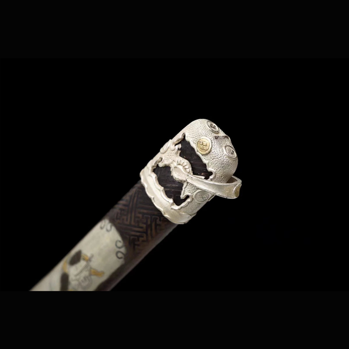 Tokugawa Shogunate Tachi | Full Tang Twisted Dense Ladder Damascus Steel All-Copper Scabbard 120cm