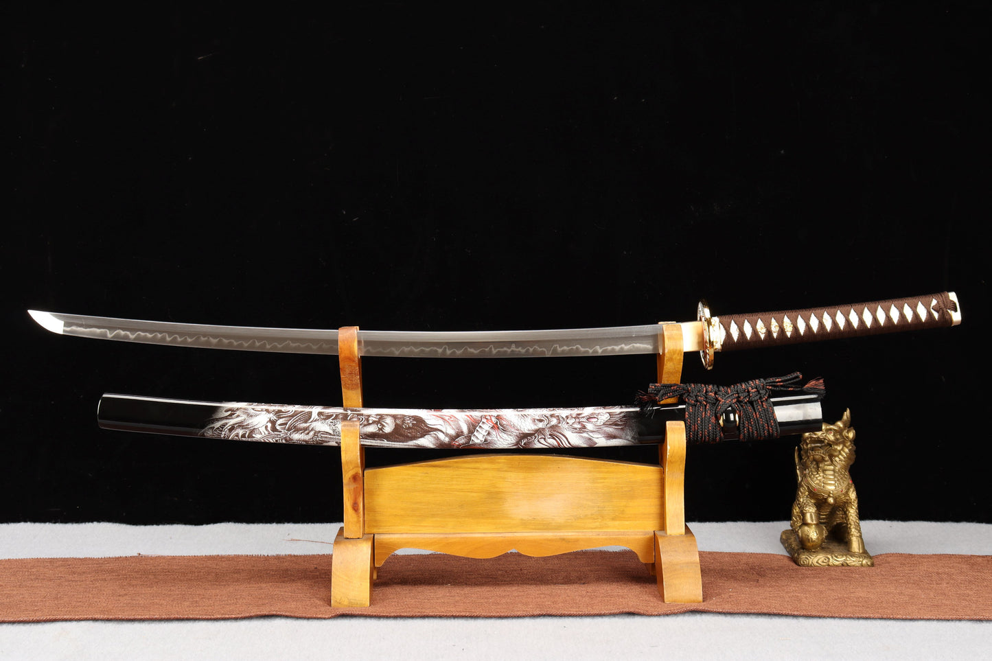 103cm/40.55 inch authentic hand-forged T10 steel burnt blade copper-clad samurai sword - Ba Dao