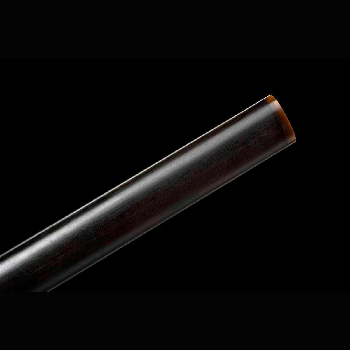 Natural Ebony Wootz Steel Iaido Sword with Real Hamon | Full Tang Natural Horn Accents 99cm