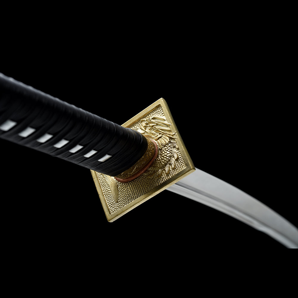 Sakura Zan Katana with Real Hamon | Full Tang Clay Tempered Five-Piece Laminated Steel Genuine Ray Skin Scabbard 105cm