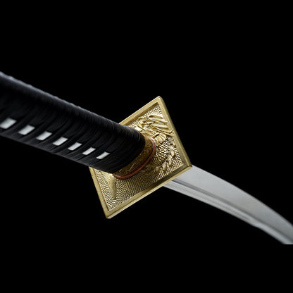 Sakura Zan Katana with Real Hamon | Full Tang Clay Tempered Five-Piece Laminated Steel Genuine Ray Skin Scabbard 105cm