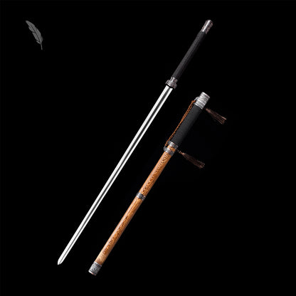 Handcrafted Full Tang Chinese Sword  Two-handed Sword Wolong With Patterned Steel Blade