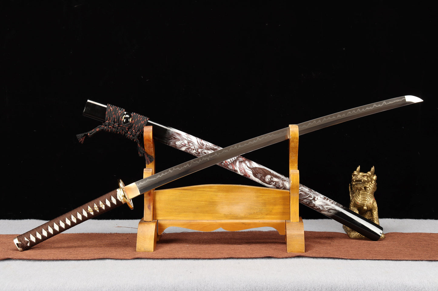 103cm/40.55 inch authentic hand-forged T10 steel burnt blade copper-clad samurai sword - Ba Dao