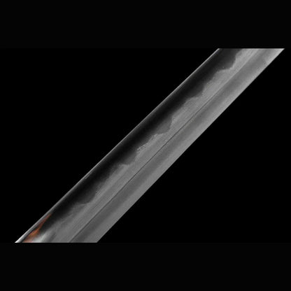 Natural Ebony Wootz Steel Iaido Sword with Real Hamon | Full Tang Natural Horn Accents 99cm