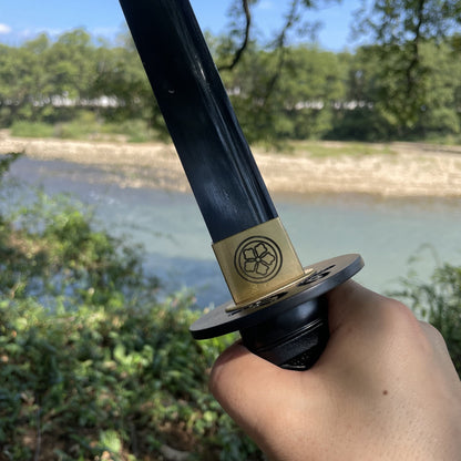 Obsidian Katana · Leather Scabbard Full Tang (105cm)