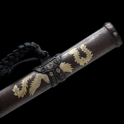 Imperial Sakura Tachi | Clay Tempered Pattern Steel Gilt Gold & Silver Copper Scabbard Collector Sword