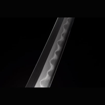 Qunlong San Mai Katana with Real Hamon | Full Tang Three-Layer Folded Steel Ray Skin Scabbard 103cm
