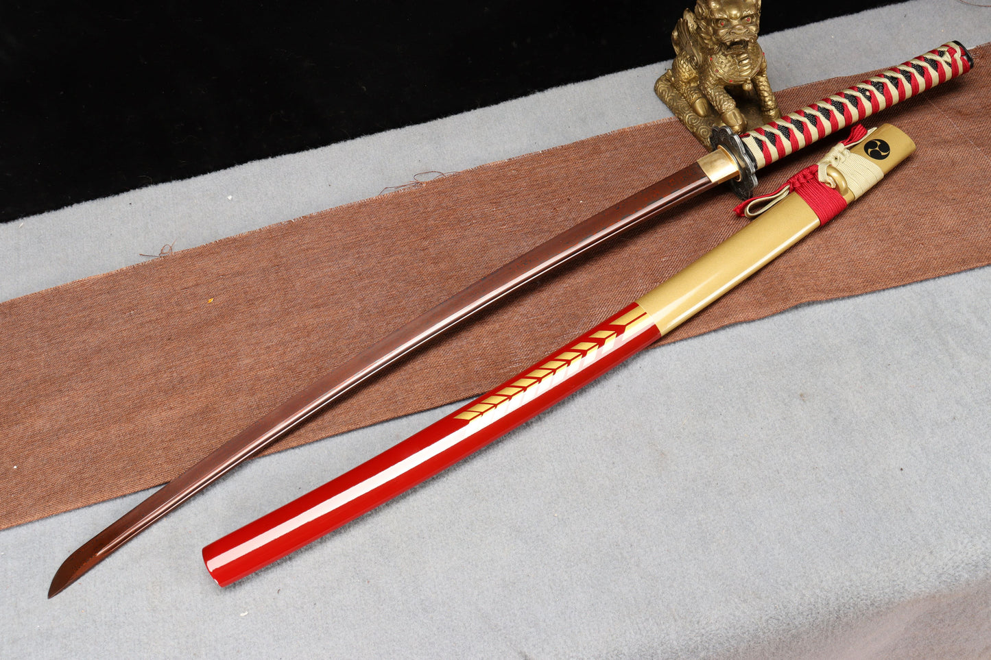 103cm/40.55 inch authentic hand-forged patterned steel alloy samurai sword - Red Haired Samurai