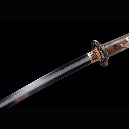 Overlord Tachi with Real Hamon | Full Tang Folded Pattern Steel All-Copper Scabbard 120cm