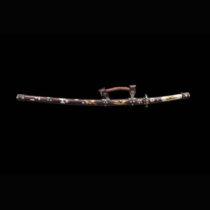 All-Copper Engraved Scabbard Shichimai Tachi | Clay Tempered Full tang Japanese Collector Sword 105cm